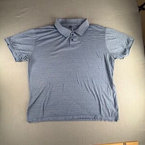 R&R‎ Casual Mercerized Cotton Polo Shirt Mens XXL Blue Geometric Diamond Print